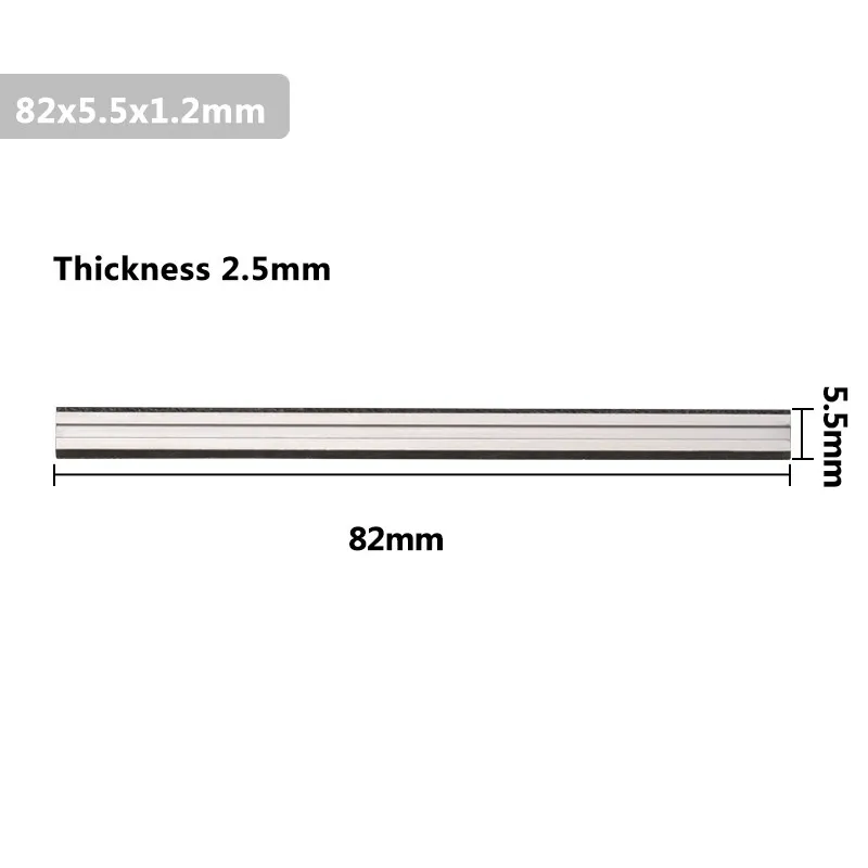 Cmcp lâmina de plaina de madeira reversível, lâmina de carboneto 82x5.5x1.2mm, faca de plaina de madeira para peças de máquinas de carpintaria