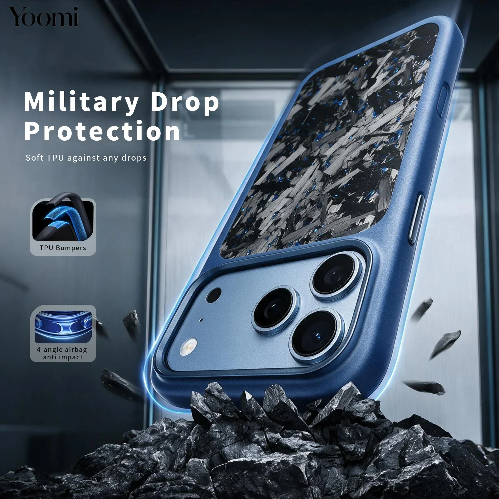 For iPhone 18 17 Pro Max Real Forged Carbon Fiber Magnetic Case with Magsafe / Camera Button Back Cover For iPhone 18 Pro Max