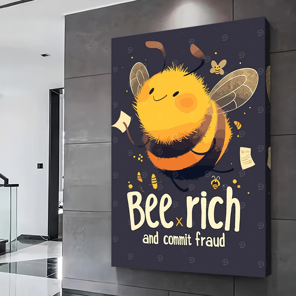 النحل الغنية والتفكيك الاحتيال مضحك يطبع المشارك مخصص حائط لوح رسم الفن ديكور المنزل الحديث غرفة المعيشة عصا ديكو ديكور #2