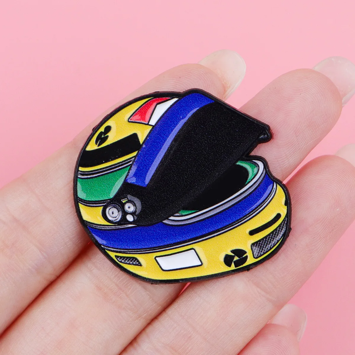 Racing Helmet Enamel Pin Brooch Vintage Race Car Lapel Pin For Backpack Jeans Bag Gift For Racer Clothing Accessories view 3