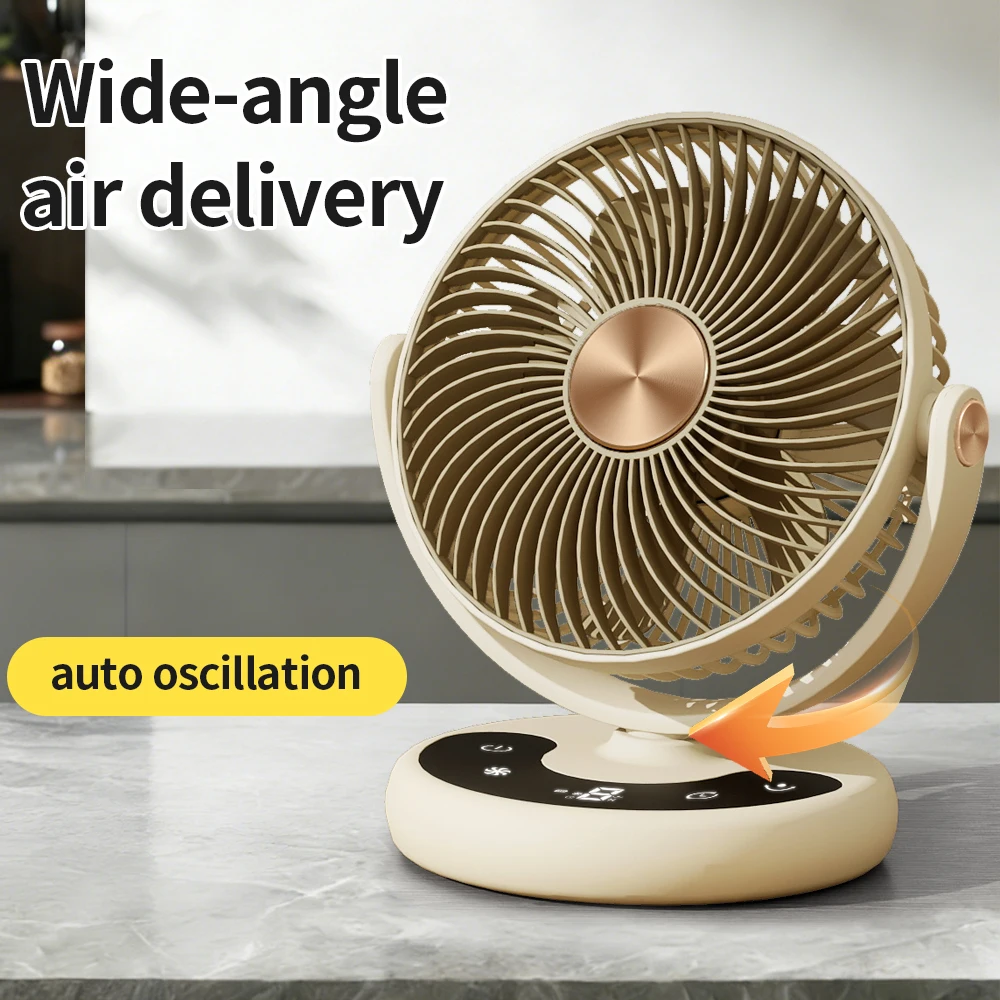 KASYDoFF USB Fans Indoor Fan 8 Inch Fan Portable with 5 Gears Quiet on Mini Table Fan Oscillation Fan