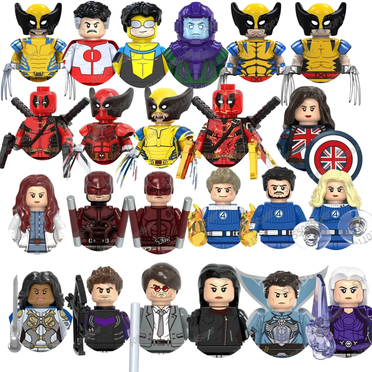 

Hot toys Marvel building blocks Kate Bishop Doctor Doom Daredevil Hela mini brick toys anime children's party Souvenir gifts