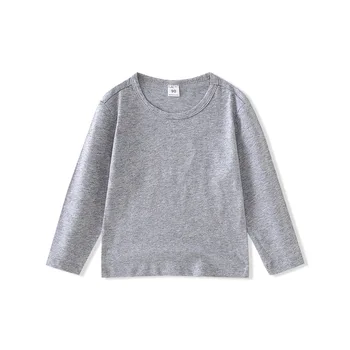 Kids' Long-Sleeve Cotton T-Shirt | Soft Crew-Neck Top Ages 2-8 3 2026 Kids Cotton Long Sleeve Tee Crew Neck Basic Tops Casual Soft Breathable T-Shirt Boys Girls Spring 2-8Y Children Clothes 3