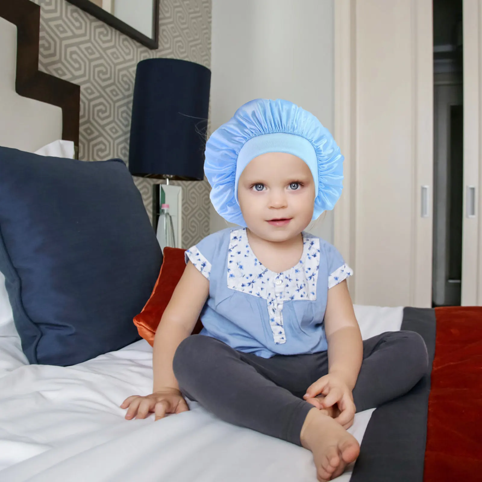 

2Pcs Kids Shower Hat Premium Material Breathable Sleeping Cap for Hair Care Comfortable Fit for Home Bathing and Daily Wear