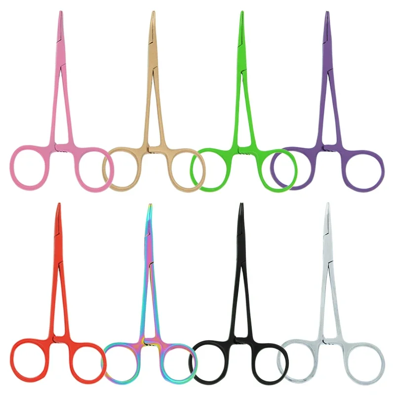 

12.5cm New Animals Straight Curved Trauma Shears Pet Hemostat Forceps Dog Grooming Surgical Scissors Pet Cat Clamps D0001A