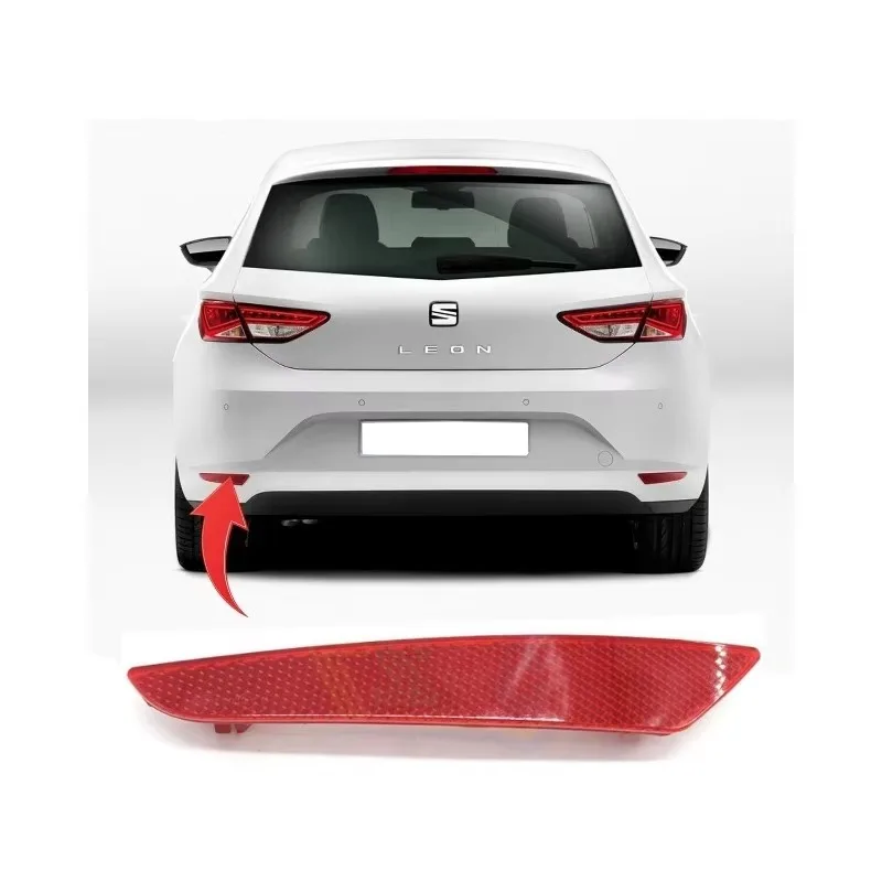 

Pkx For Red Lens Rear Bumper Reflectors Cover NS and OS Anti Rear End Collision Light SEAT Leon 2013-2016