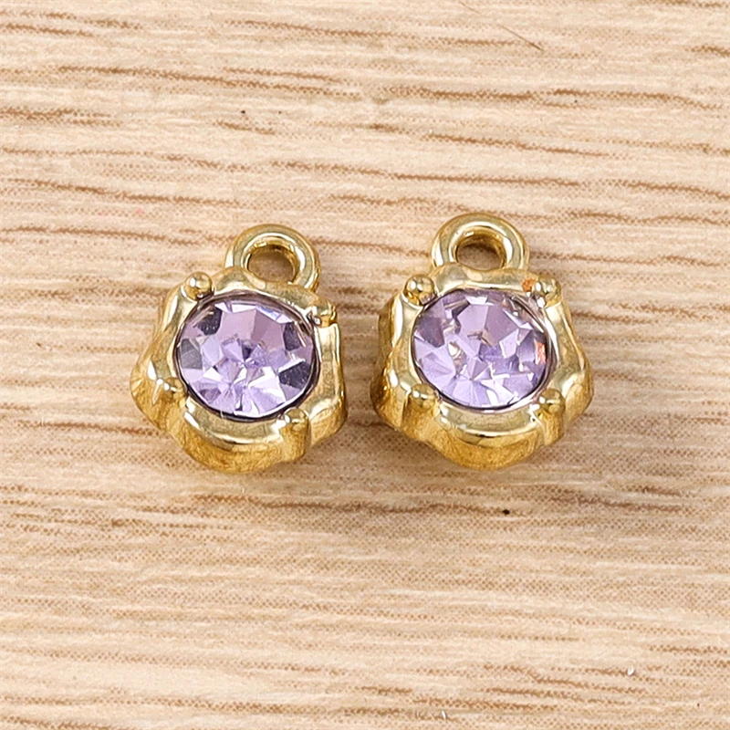 5 Stück 7x10mm süße Mini bunte Kristall Runde Charms Anhänger für Schmuckherstellung Ohrringe Halsketten Armband Zubehör DIY Geschenk – Detail 4