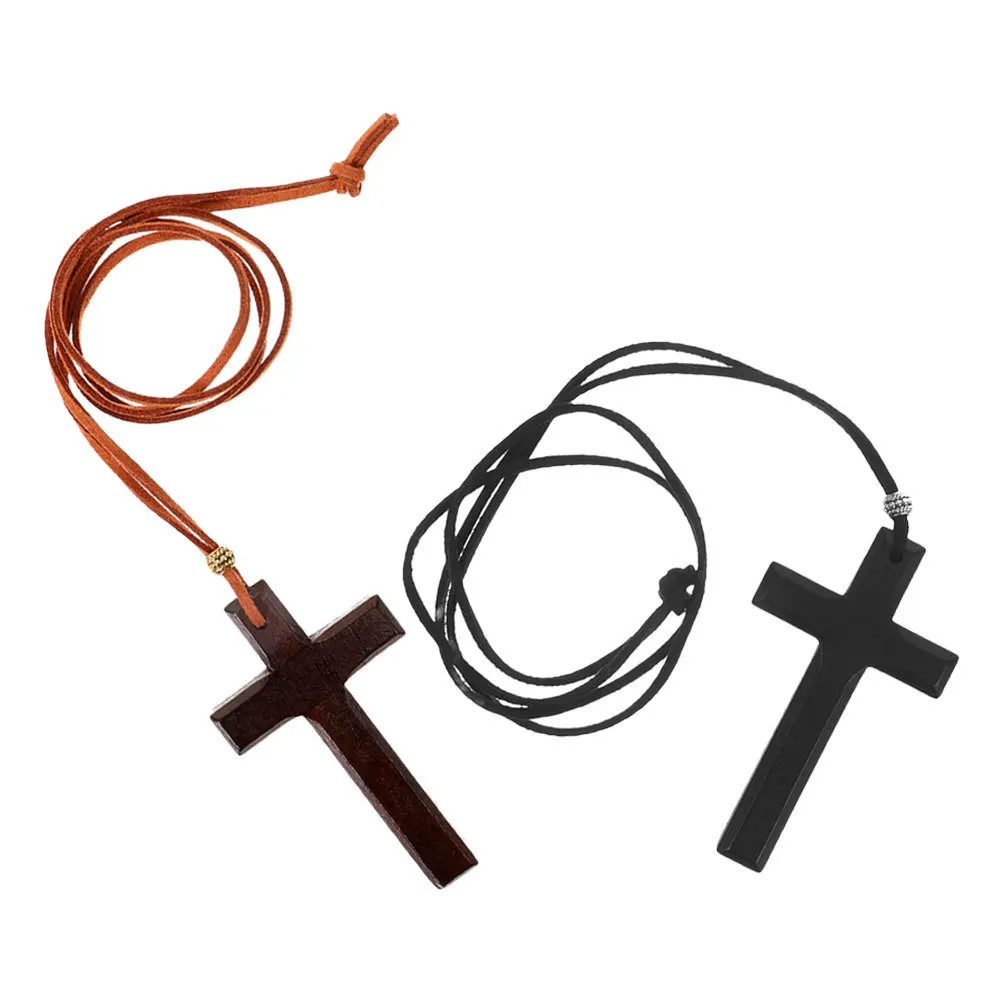 

Wooden Cross Pendant Hanging Accessories, Vintage Wood Hairpin For Rearview Mirror Decor, Car Ornaments Interior Auto