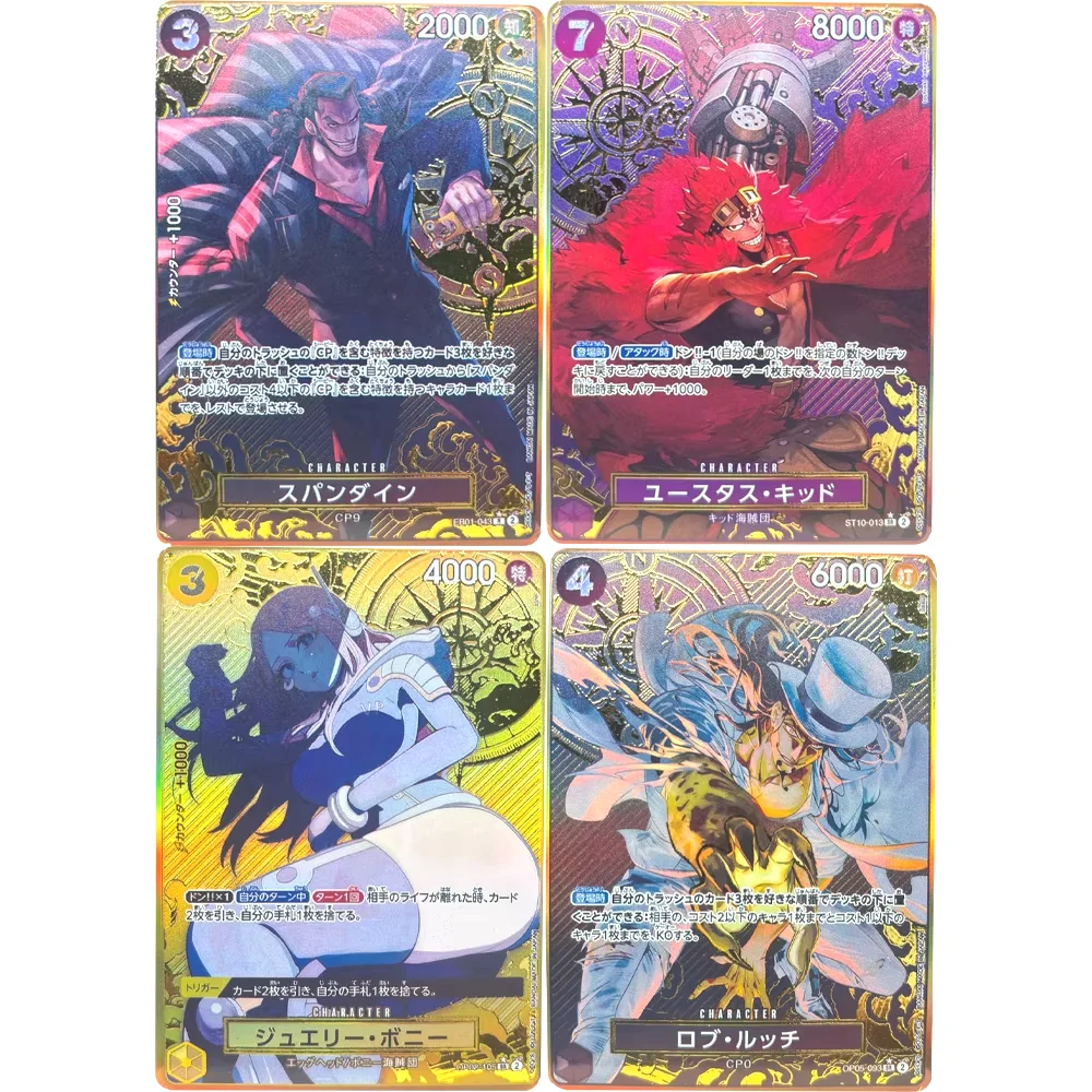 ONE PIECE Sammelkarten DIY Eustass Kid Rob Lucci Bonee Spandam JPN Hochwertiges selbstgemachtes Spiel Anime Karten Geschenkspielzeug