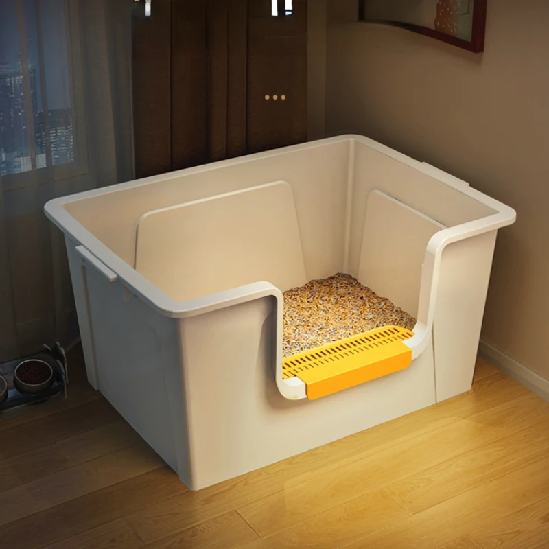 cat toilet semi-enclosed cat litter box cat king size poop pan anti-splash Maine