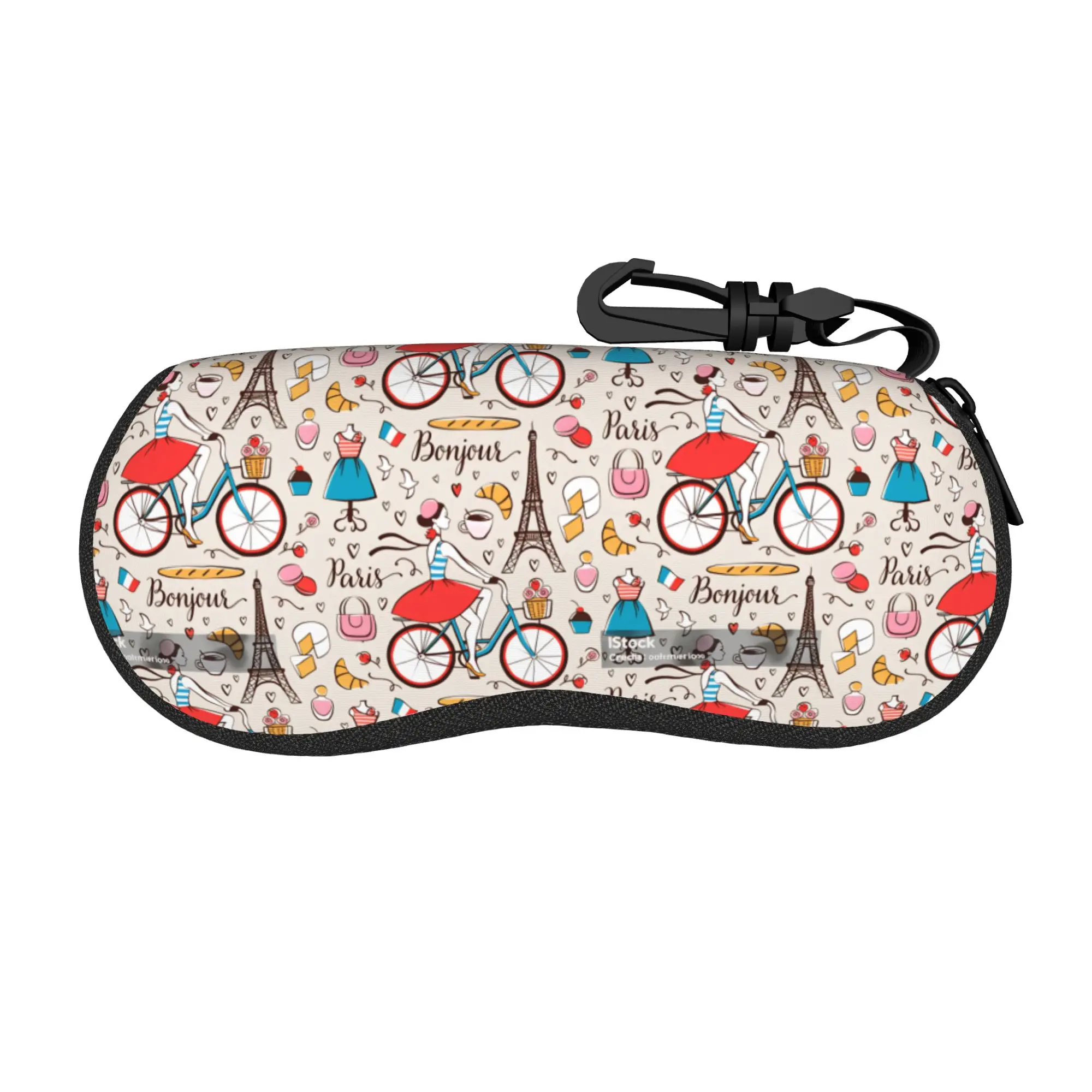 French Paris Glasses Case Fashion Print Sunglasses Case Trend Outdoor Eyeglass Protector Men Women Eyewear Organizer