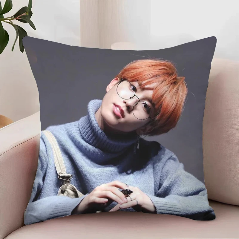 Decorative Pillowcases H-Han Jisung Pillowcase 40x40 Pillow Cover 45x45 Cushions Covers Covers for Bed Pillows Home Decor Cases