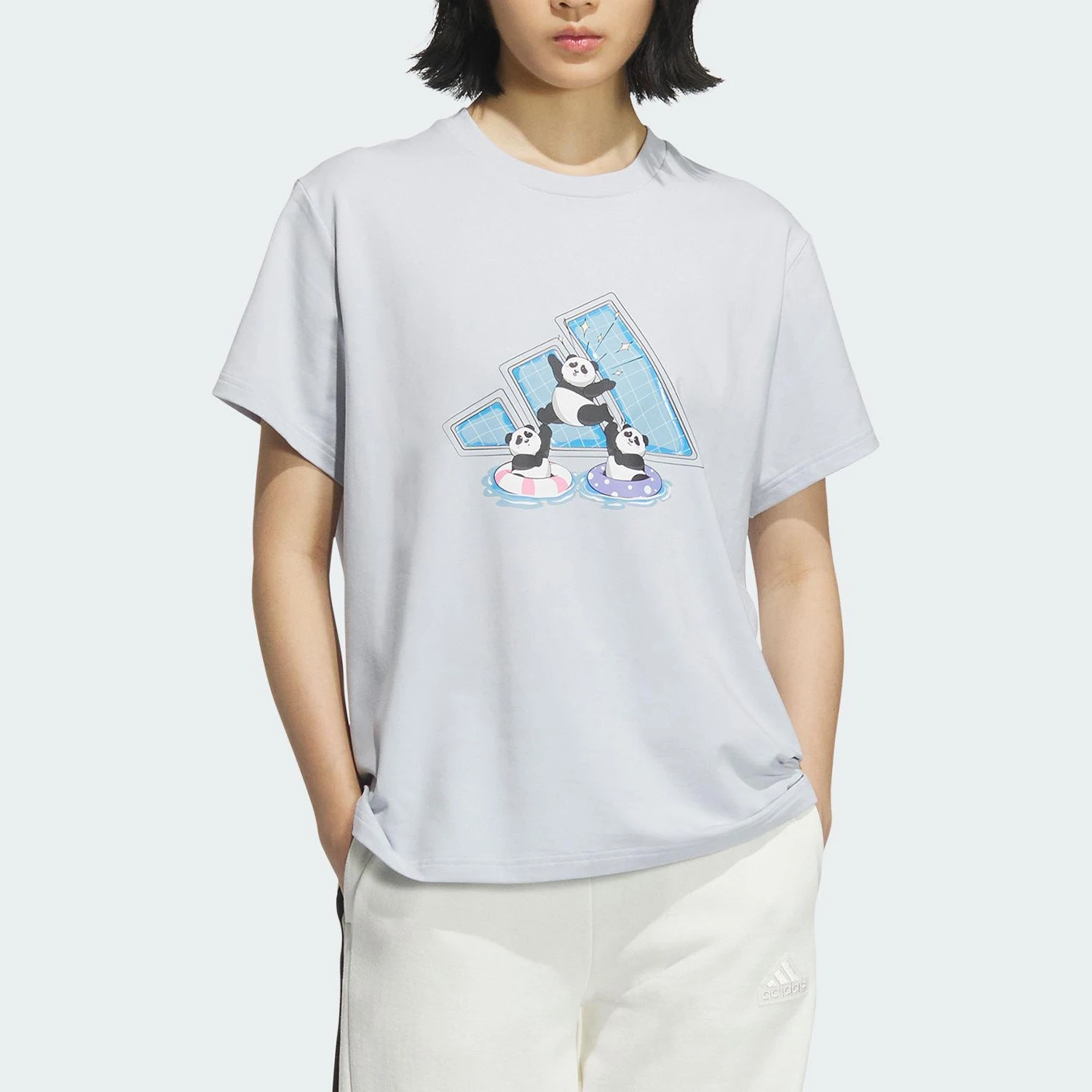 

Adidas genuine 2025 Summer Women's Round Neck Outdoor Casual Short Sleeve KC0971