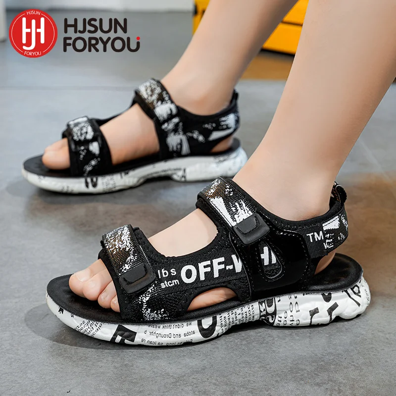 

New Style 2024 Summer Kids Sandals Fashion Sandalias Childrens Shoes Non-slip Soft Bottom Beach Boys Sandals For Child