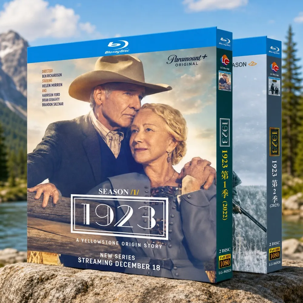 Йеллоустон: Премиум-издание: 1923, Сезоны 1–2, Blu-ray, американский телесериал, BD-бокс-сет с английской и традиционной китайской локализацией.