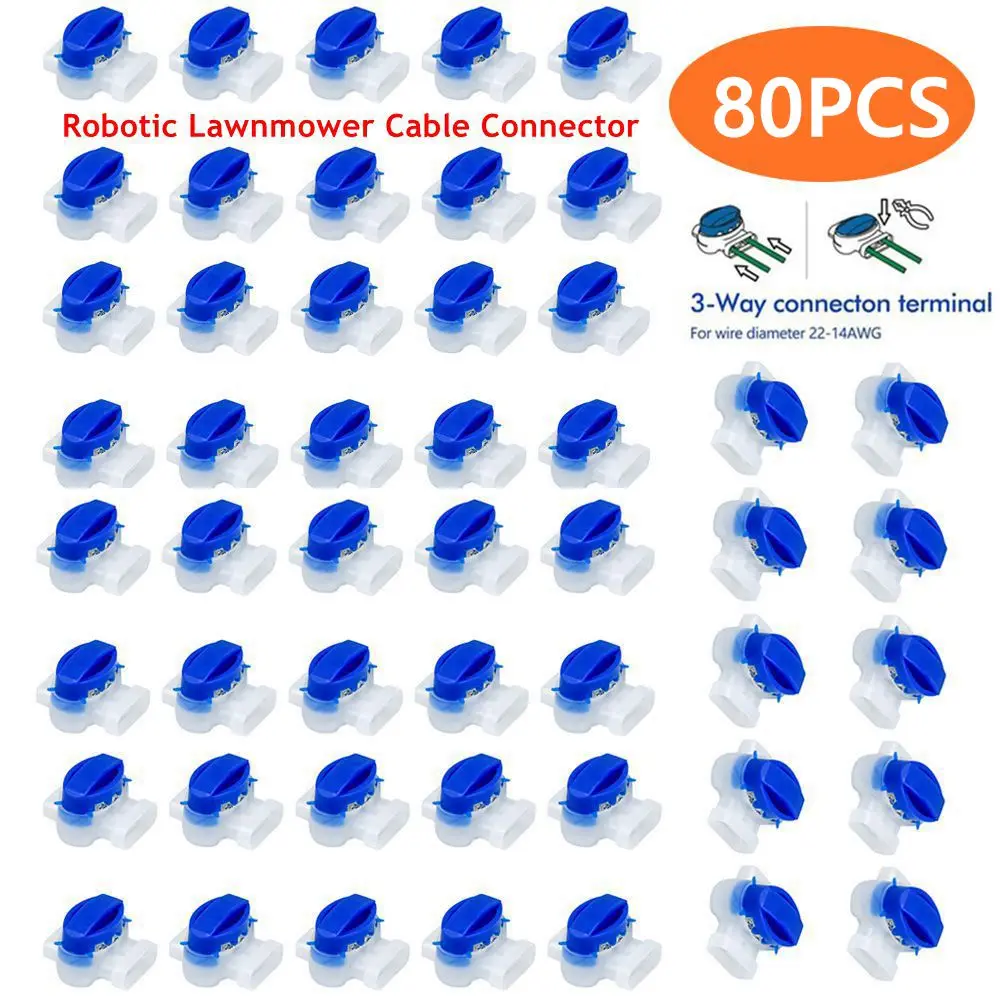 80-10PCS Robotic Lawn Mower Connectors for Gardena/Husqvarna/Worx/Robomow Lawnmower Electric Cable Terminal 3 pin 314 Connectors