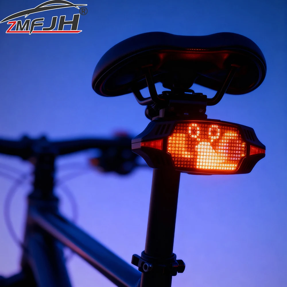 Bicycle Sensing Lights Rear Lamp Sensing Warning Taillight LED Screen Display For Night Cycling For Scooter Decorative Light