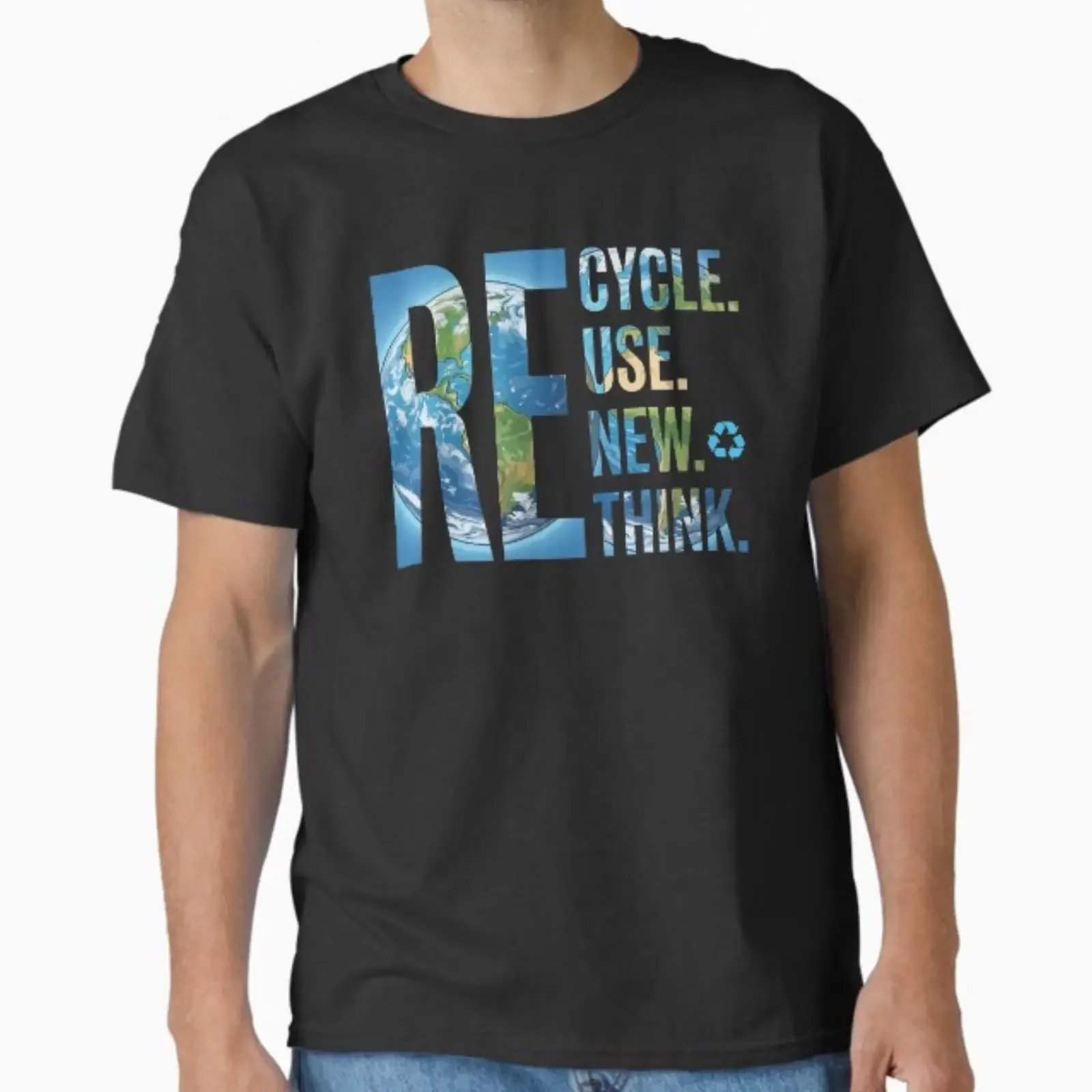Recycle Reuse Renew Rethink Earth Day Environmental Protection Recycling Awareness Casual T Shirt vintage Washed Slightly