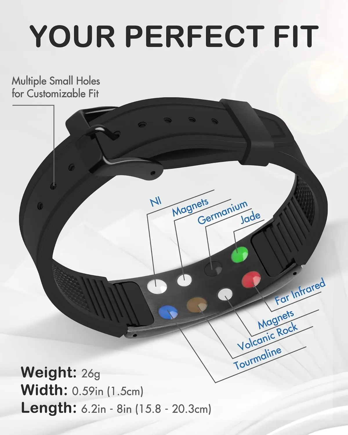 Silicone Magnetic Bracelet for Men Carbon Fiber Power Wristband Titanium Germanium Pendant Necklace Father\'s Day Gift