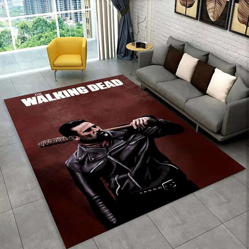 classic The Walking Dead Rick Daryl Horror TV Carpet Rug for Bedroom Living Room Sofa Doormat Home Decor,Kid Area Rug Non-slip