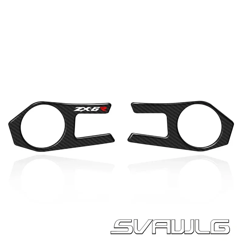 For ZX6R ZX-6R ZX 636 2009-2016 3D Motorcycle Carbon Look Triple Upper Yoke Cover Protector Sticker Case