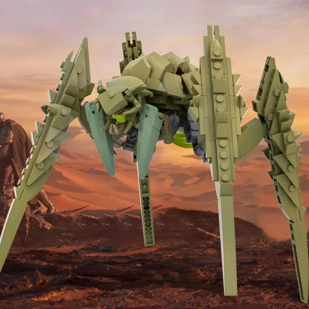 MOC Game Helldiverseds Bile Titan Spider Model Building Blocks Mech Warrior Robot Bricks Handle Bracket Puzzle Toy Children Gift