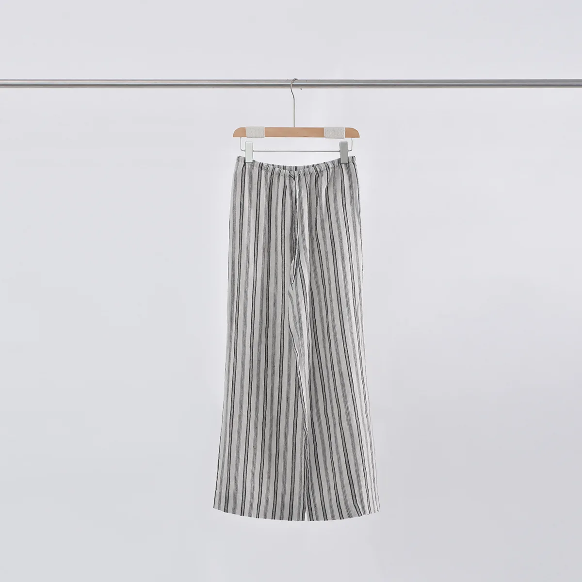 Frauen 2025, Sommer Mode Leinen Gestreiften Casual Hosen Lose Abnehmen Alle-spiel Dape Gerade Breite bein Hosen