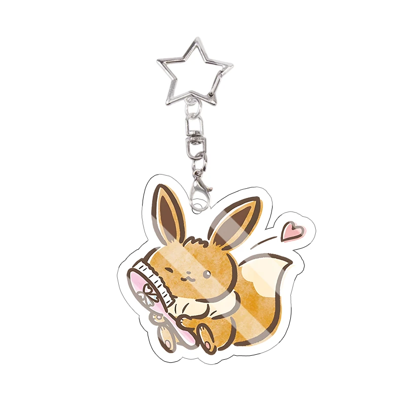 Snorlax Wigglytuff Eevee Acryl-Schlüsselanhänger Kawaii Pachirisu Trendiger Anhänger Taschendekoration Beliebte Modelle Kettenanhänger Geschenk – Detail 12