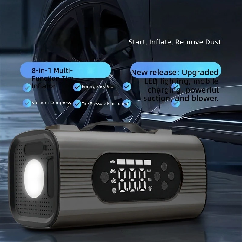 Car air pump 12V car emergency start power supply multi-function wireless portable vacuuming and electric treasure ignition