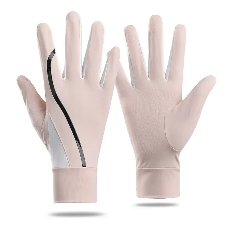 

Fashion Women Gloves Summer Ladies Anti-UV Sunscreen Ice Silk Thin Gloves Mesh Breathable Can Be Opened Fingertip Driving Gloves