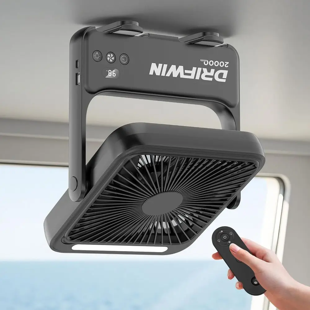 

20,000mAh Magnetic Cruise Fan with Night Light, Ultra-Slim, 4-Speed, Portable for Travel, Cruise Cabins, Bedrooms, Camping, and