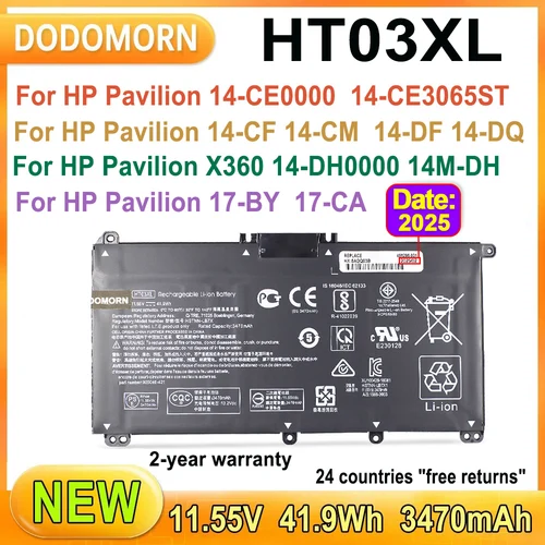 Batería HT03XL para ordenador portátil HP Pavilion, 3470mAh, 15-DA, 15-DB, 15-DW, 15-CS, 15-DY, 17-BY, 17-CA, 14-CE, 14-CF, 14-DF, 14-DQ, 14-DK, gran oferta
