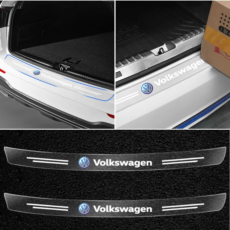 Car Trunk Rear Bumper Trim Guard Plate Protector Sticker For Volkswagen MK7 MK6 MK5 Ibiza Leon FR 2 Altea Aztec Golf-4 5 6 7 CC