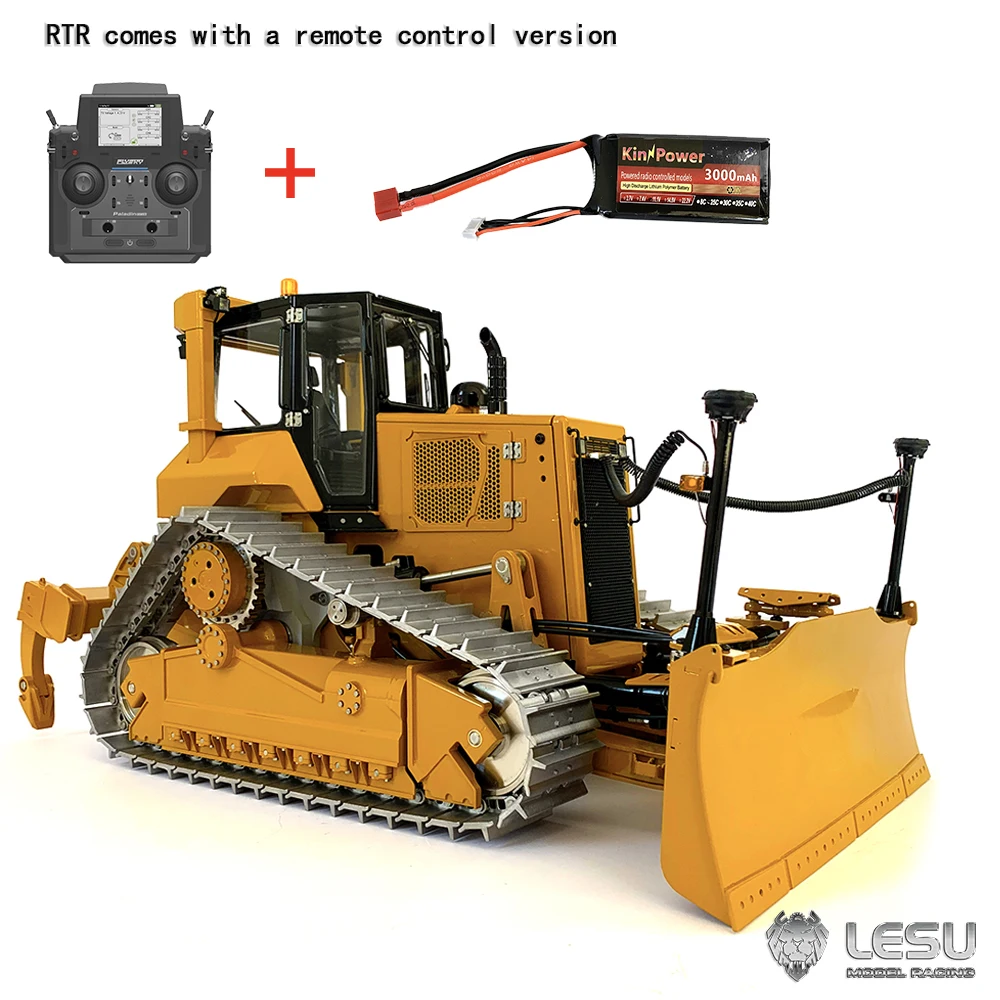 Finished LESU Aoue DT60 1/14 RC Hydraulic Crawler Dozer Bulldozer Remote Control Toys Construction Vehicles Battery PL18EV LITE