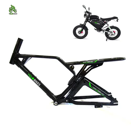 새로운 20 인치 전자 자전거 프레임 풀 서스펜션 Fatbike 프레임 셋 DIY 전기 자전거 프레임 셋 부품 성인 드롭 아웃 175mm 먼지 Ebike 프레임