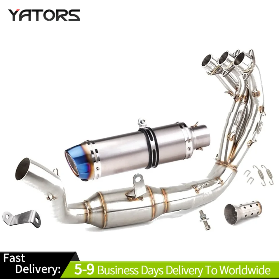 

Complete Exhaust System Header Muffler Pipe For Yamaha FZ09 MT-09 2020-2024 Exhausts Pipes