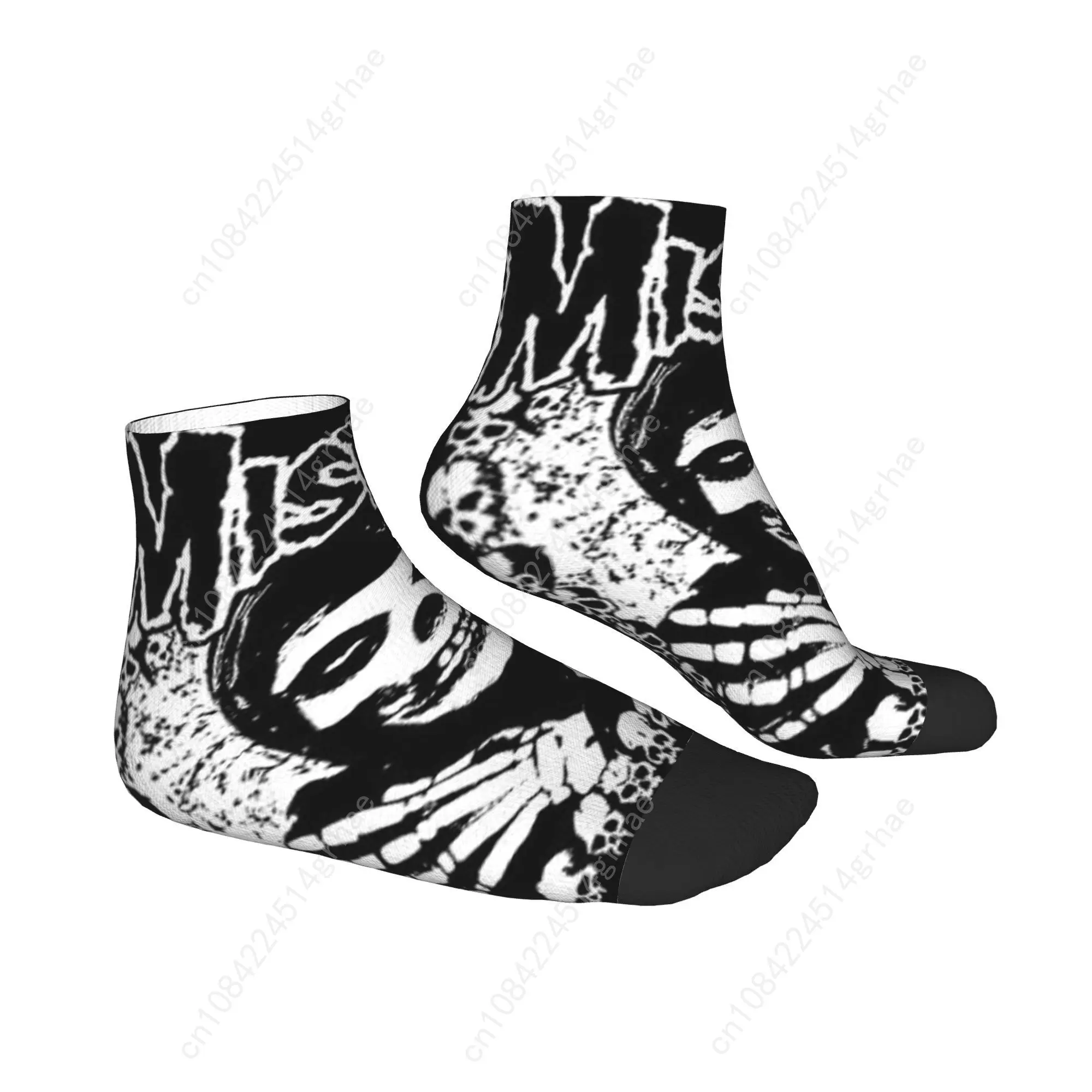 The Misfits Rock Band Pattern Ankle Socks Men  Breathable Leisure Sock Summer Skateboard Anti Bacterial Graphic Socks Gift
