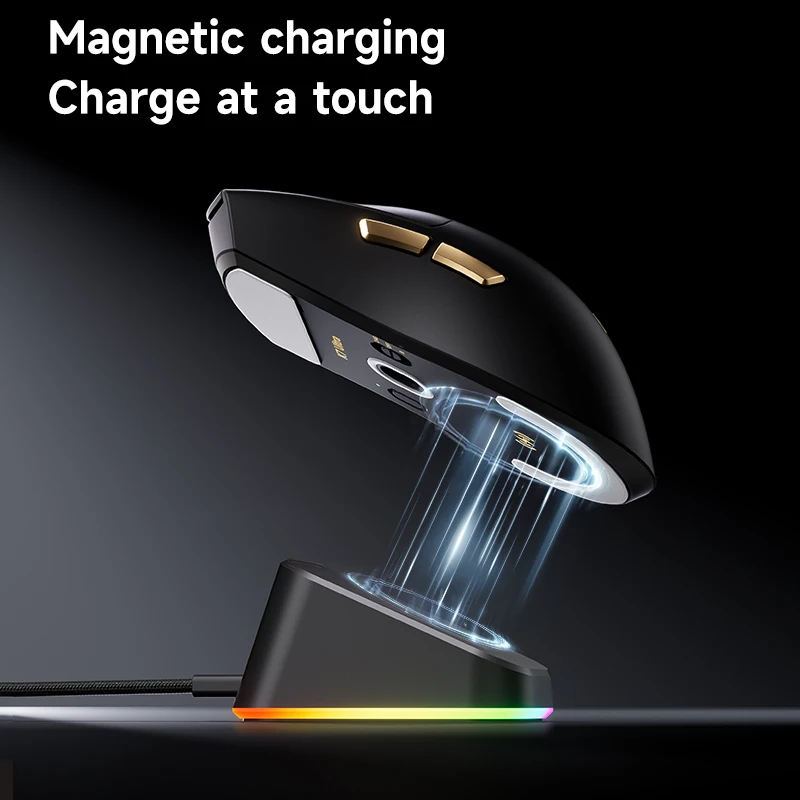 MCHOSE K7 Ultra Gaming Mouse Beast Mod 8kHz Polling Rate RGB Charging Base 2 in 1 Dongle Ice Coating PAW3950 Optical Switch