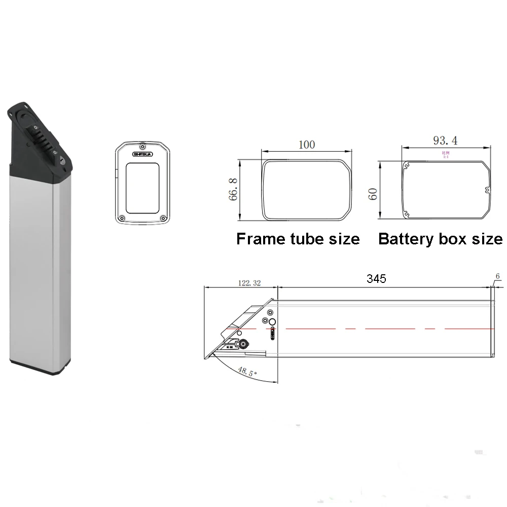 Bateria interna de iões de lítio amovível para bicicletas elétricas, Bateria Ebike, 48V, 10.4Ah, 13Ah, para Vespa F1, L1, E1, dobrável