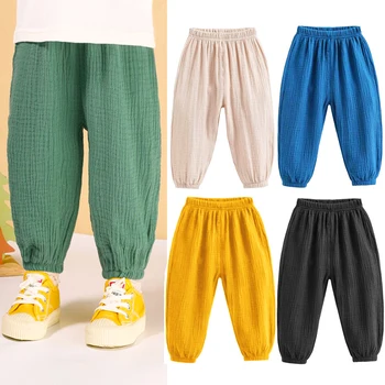 Kids Cotton Linen Harem Pants 1