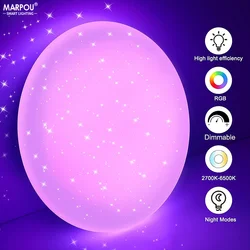 Modern RGB Ceiling Lamp LED Chandelier Lights 220V Room Decor Dimming Lustre Christmas Festival Ambiance Bedroom Living Room