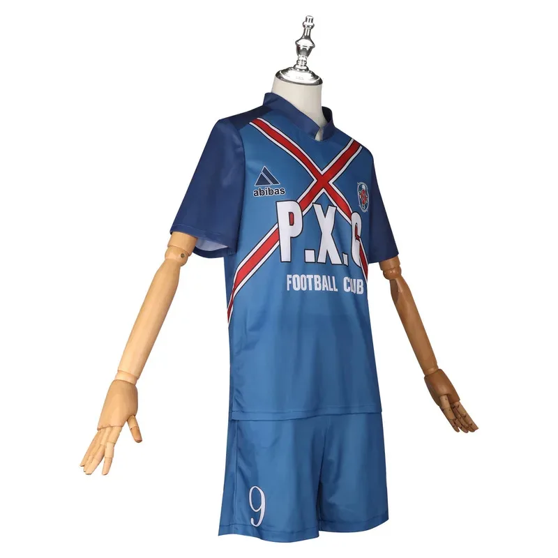 3PCS Blue Lock Anime P.X.G Rin Itoshi Shidou Ryusei Julian Loki Cosplay Kostüm Socken Stickerei Fußball Uniform Halloween NO.9