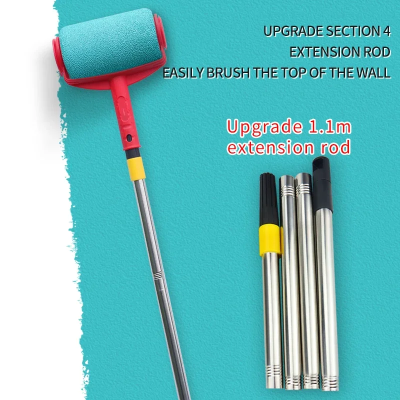 1.1M Multifunctional Household Extension Rod Wall Painting Decorate Painting Roller Rollers Runner 6PCS Paint Roller Brush Tool