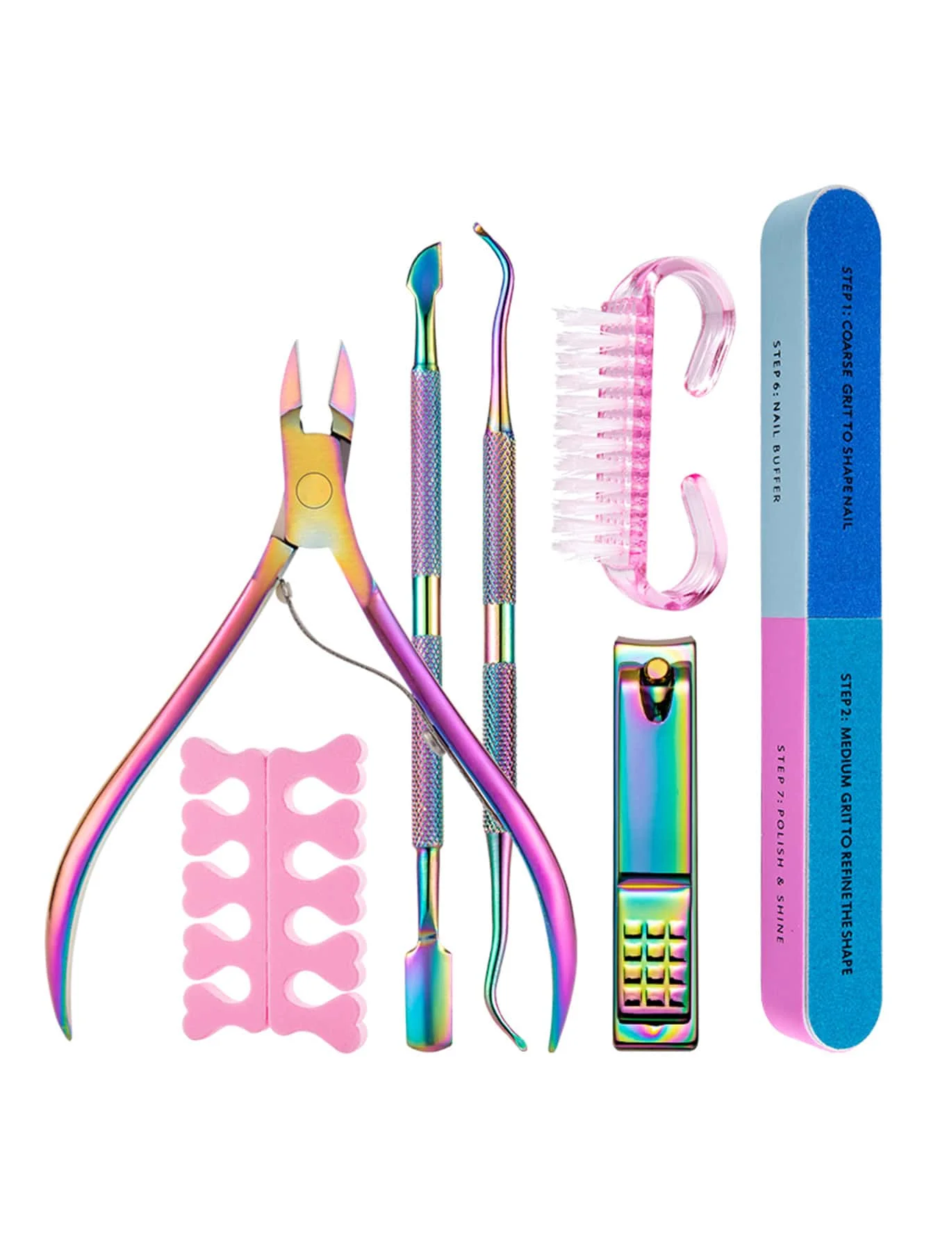 Colorful Titanium Nail Clipper and Manicure Set