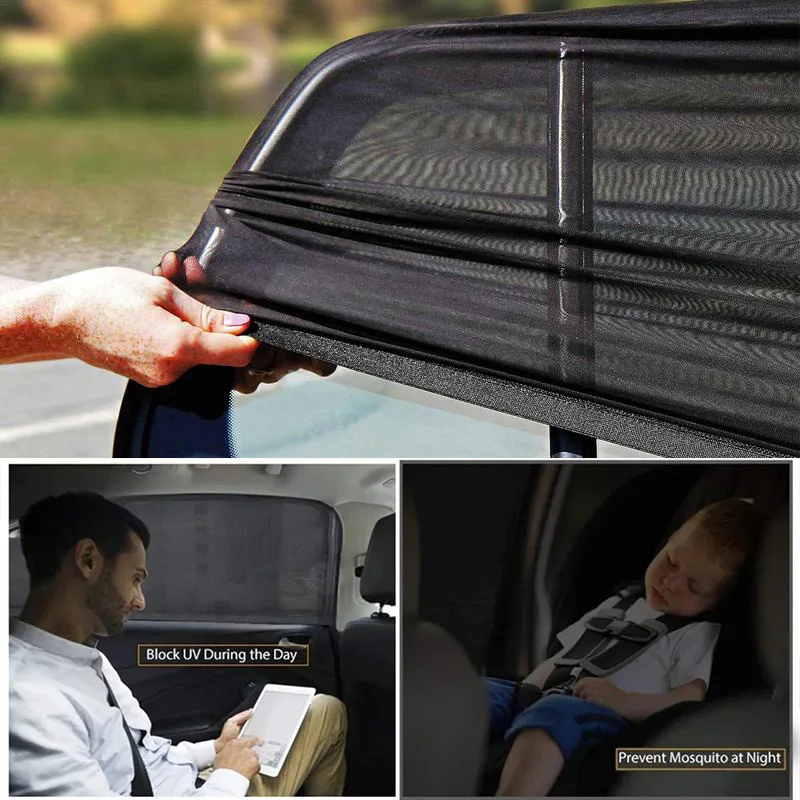 Cortinas de Sombreamento para Carro, Cortinas Universais para Janelas Laterais, Cortinas para SUV, Proteção Repelente de Mosquitos, Rede de Sombreamento, Acessórios para Automóveis