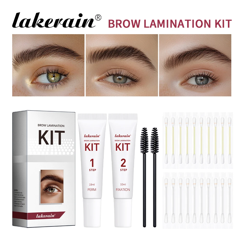 Lakerain Brow Lamination Kit Semi-Permanent Full Thick Lamination Brows Lifting Perming Setting Cream Tools Set Salon Home Use