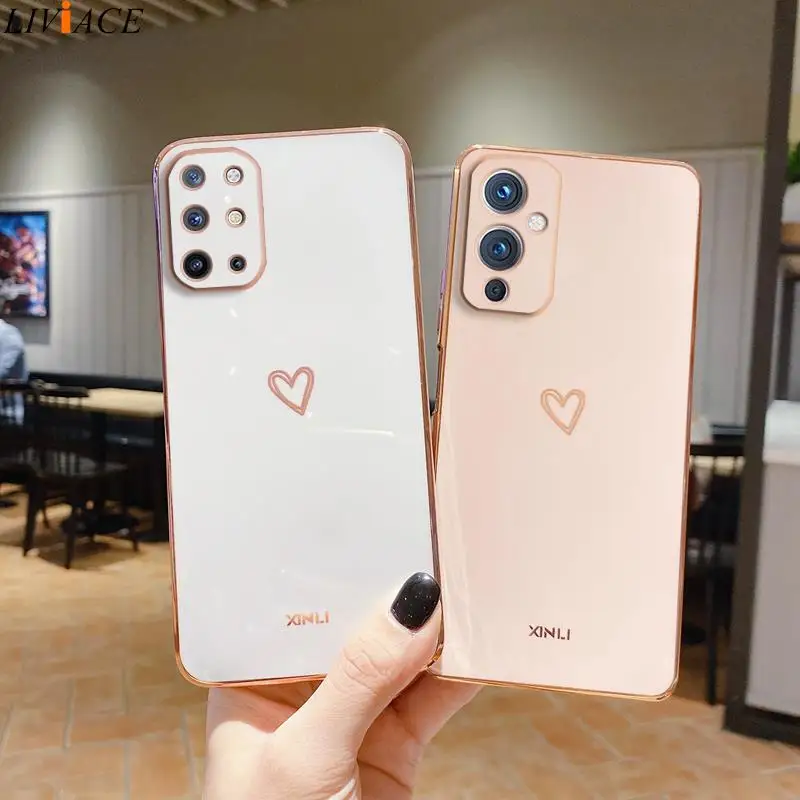 Luksusowe etui na telefon Love Heart do Oneplus 8T 9 10 ACE Pro 9R 9RT 5G Oneplus8t Oneplus9 Oneplus10 Luxury Fundas Cover