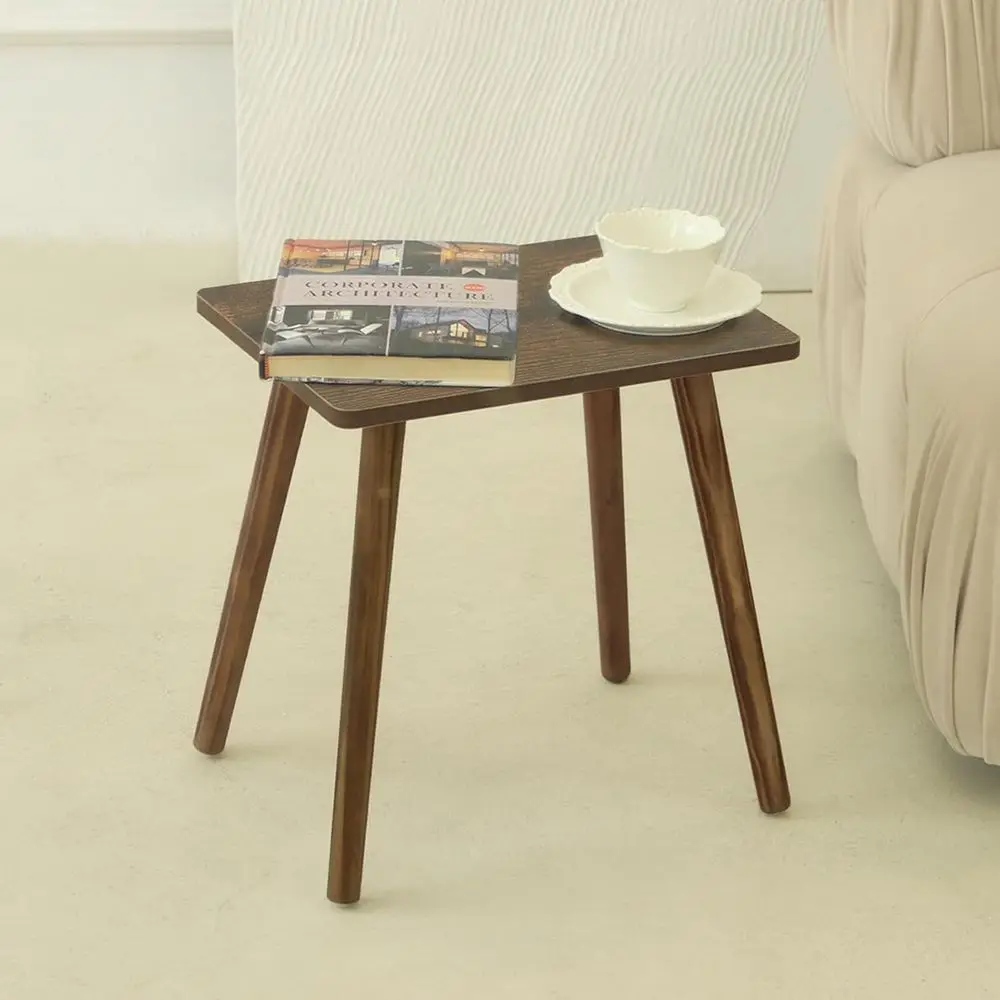 Small Wood End Table Living Room, Mini Bed Side Table, ern Accent Nightstand with Solid Wood or Bedroom Oice Small Spaces, Rusti