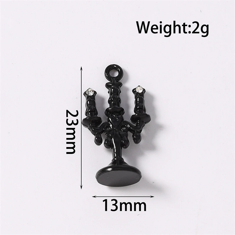 5 Stück 13 x 23 mm niedliche Metall-Kerzenständer-Form-Charms-Anhänger für Schmuckherstellung, Halsketten, Ohrringe, DIY, handgefertigtes Bastelzubehör – Detail 1