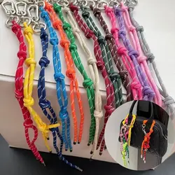 Ins artesanal corda de náilon chaveiro diy personalizado pingente corda chaveiro y2k estilo coreano casal escalada corda pulseira